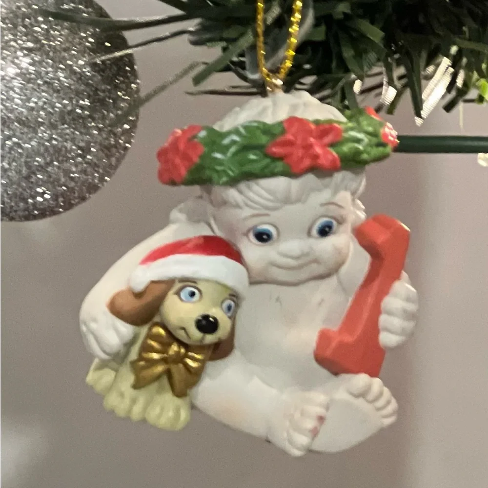 Vintage Dreamsicles Cherub Christmas Ornaments Lot Of 9